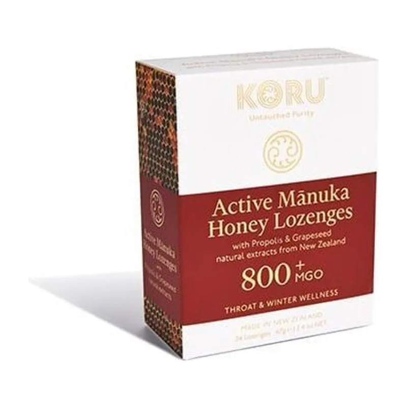 Бонбони с Манука мед MGO 800+ прополис и гроздови семки, 24 бр., KORU