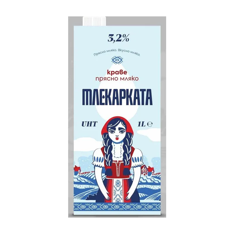 Краве мляко Млекарката  UHT 3.2%   1 л