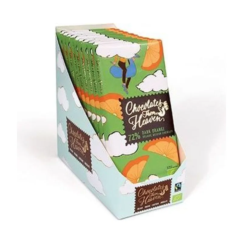 Био черен шоколад 72% с портокал, CHOCOLATES FROM HEAVEN, 100 гр.