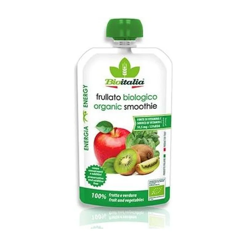 Био Смути ябълка, киви и спанак, BIOITALIA, 120 мл.