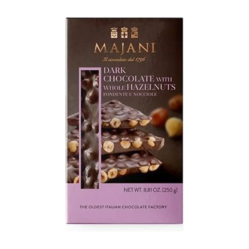 Черен шоколад с цели лешници, MAJANI, 250 г