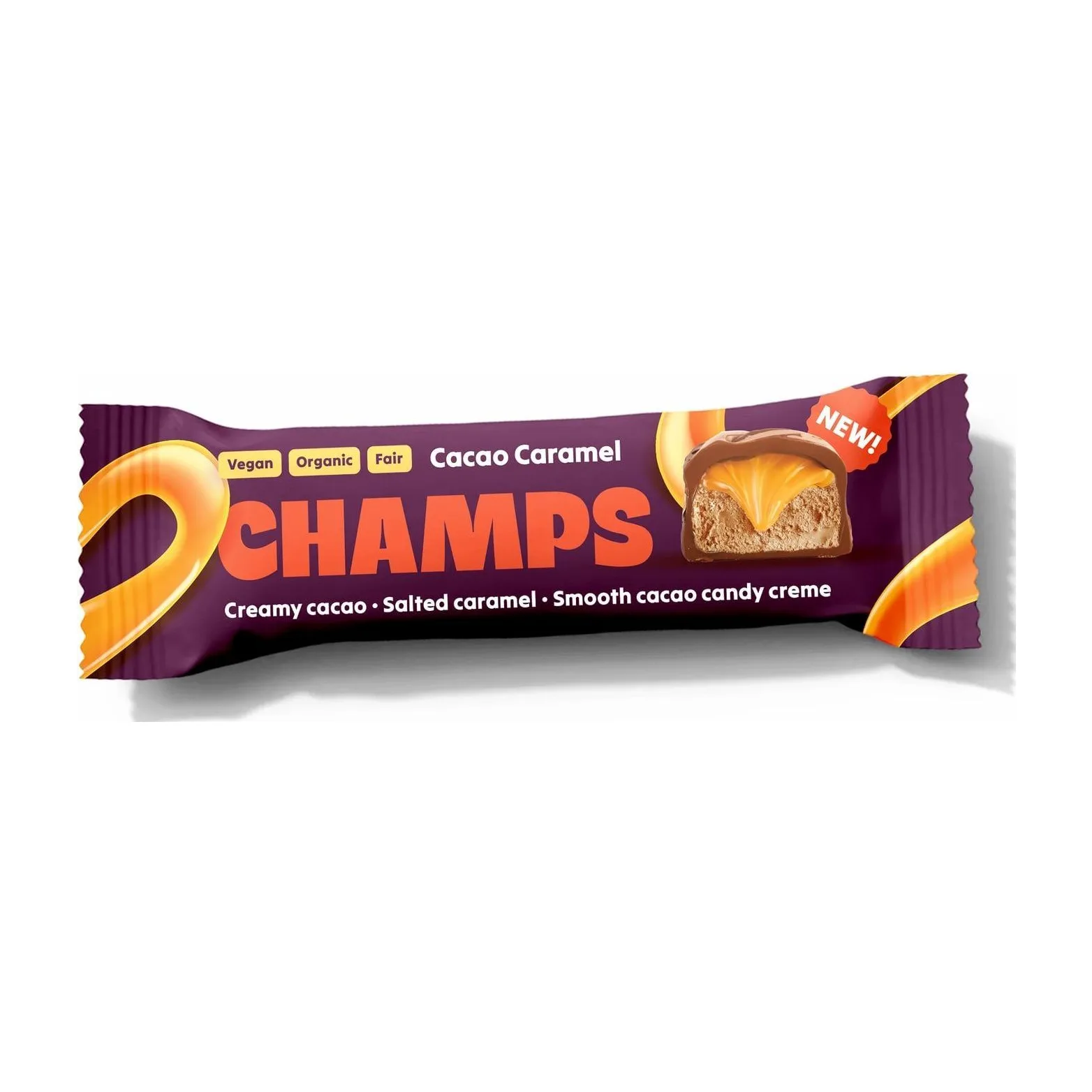 Champs Био шоколадово барче с какао и солен карамел 43 гр.