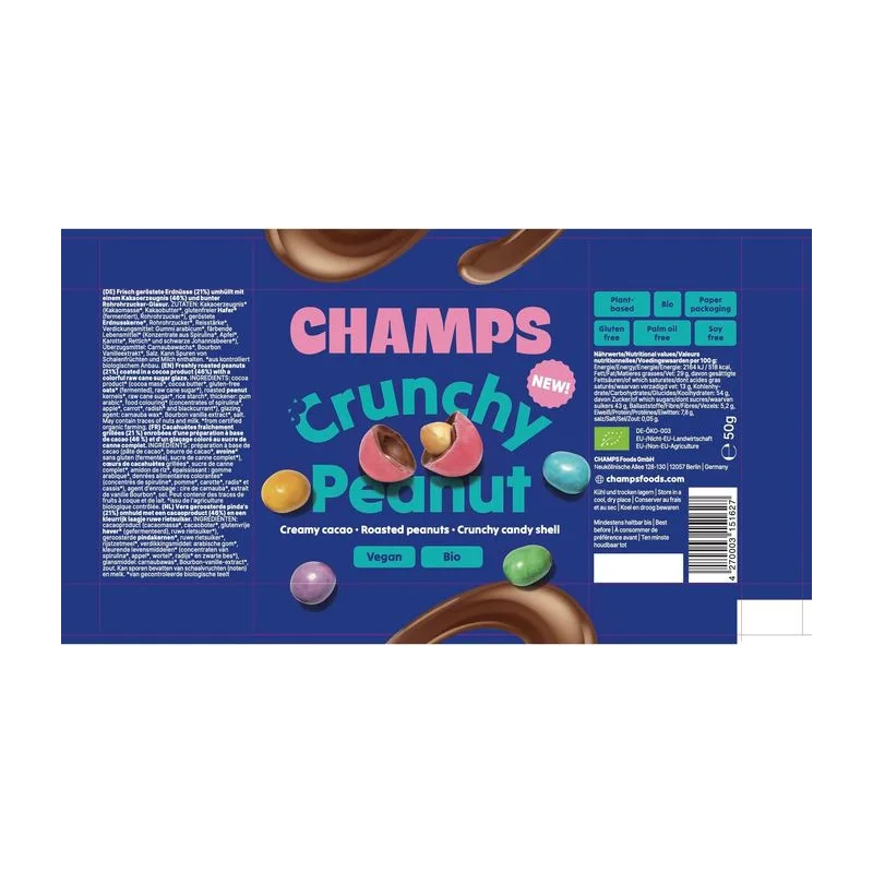 Champs Био бонбонки с фъстъци 50 гр.