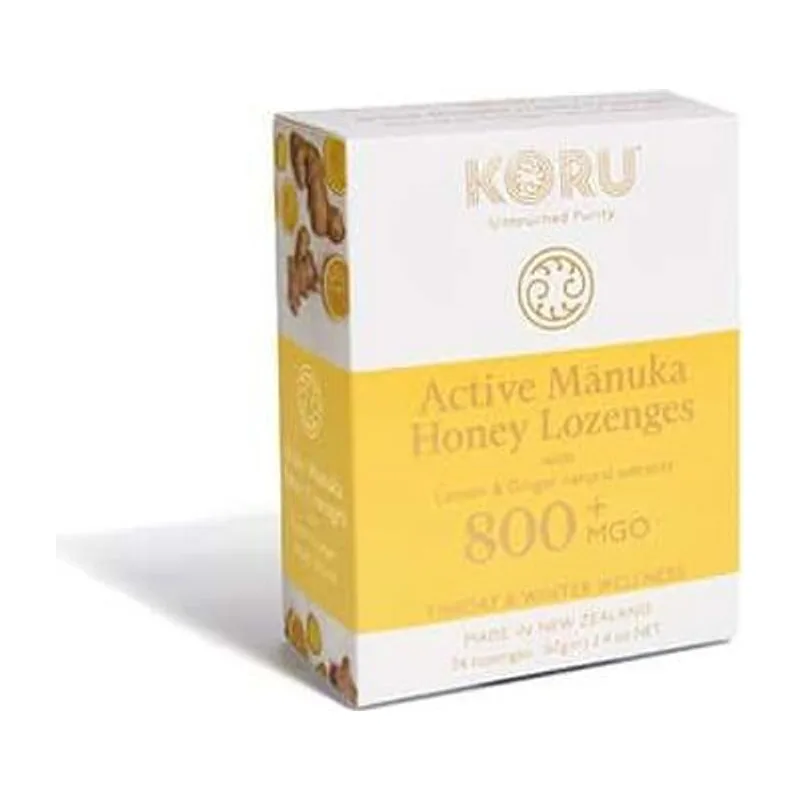 Бонбони с Манука мед MGO 800+ джинджифил и лимон, 24бр., KORU