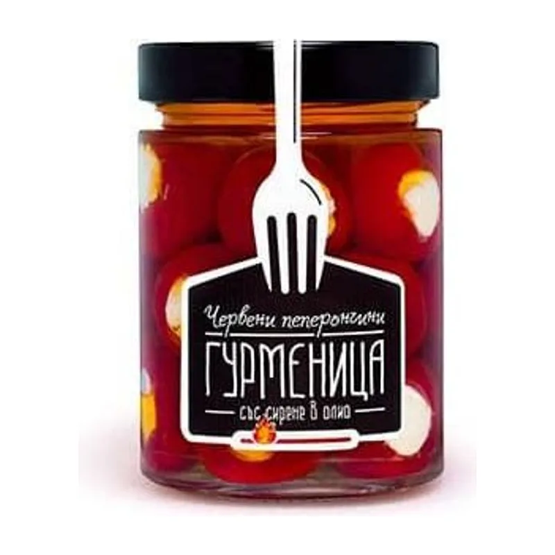 Червени пеперончини със сирене в олио, ГУРМЕНИЦА, 330 г
