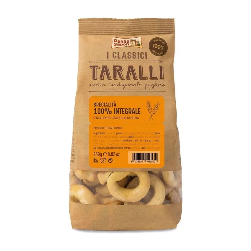 Тарали пълнозърнести, PUGLIA SAPORI, 250 г