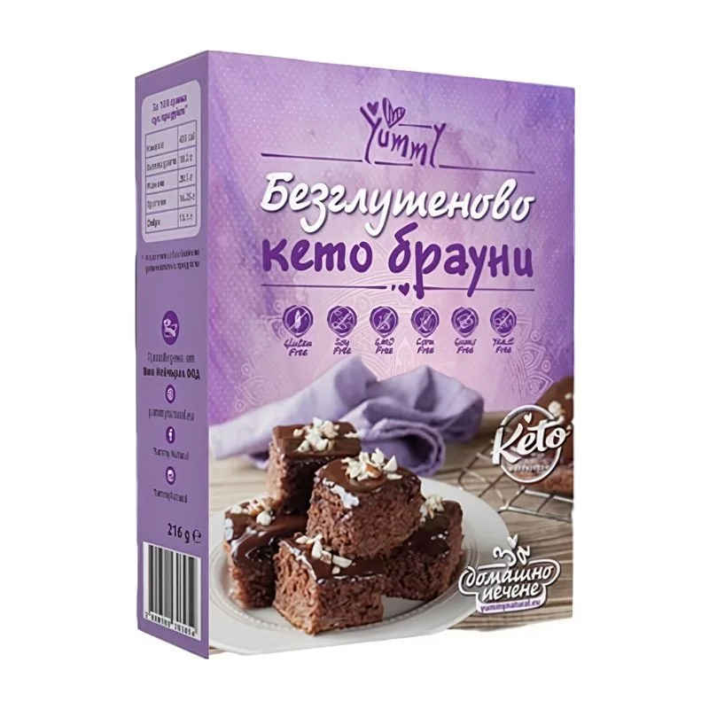 Смес за безлутеново Kето Брауни, YUMMY, 216 Г