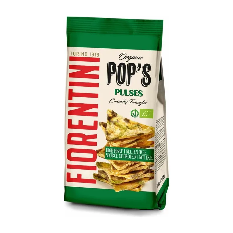 Fiorentini Alimentari Био царевични триъгълници и бобови растения 30% с морска сол 80гр.