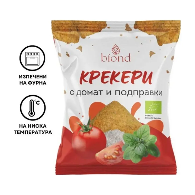 Biond Био крекери с домат и подправки 50 гр.