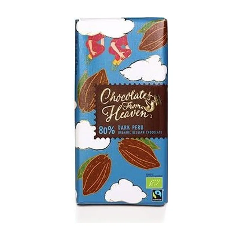 Био черен шоколад 80% Перу, CHOCOLATES FROM HEAVEN, 100 гр.