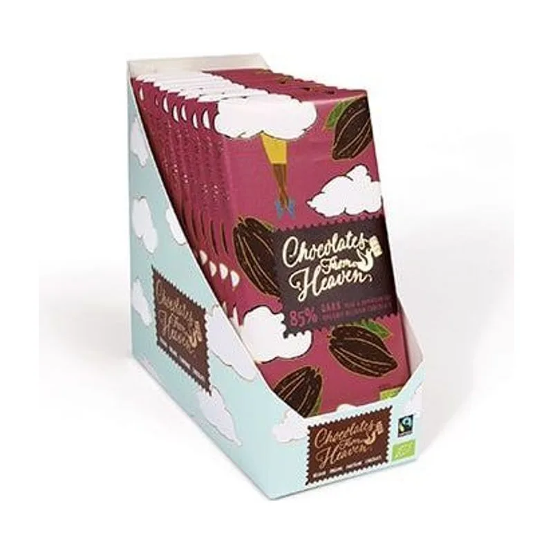 Био черен шоколад 85% Перу и Доминикана, CHOCOLATES FROM HEAVEN, 100 гр.