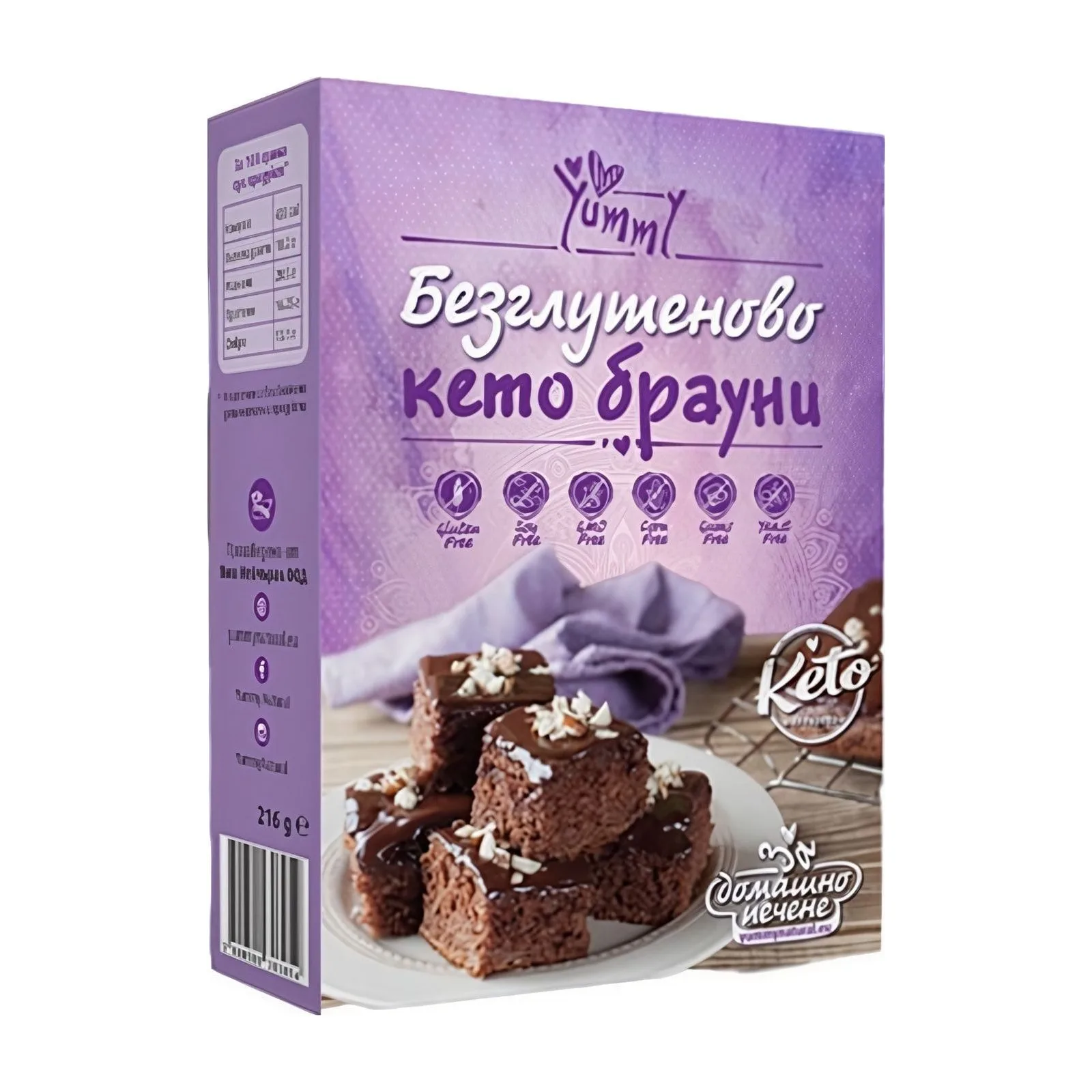 Смес за безлутеново Kето Брауни, YUMMY, 216 Г