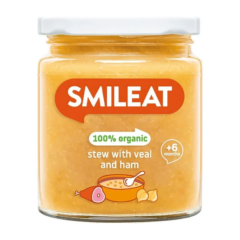 Smileat био пюре яхния с телешко и хамон 230 гр.