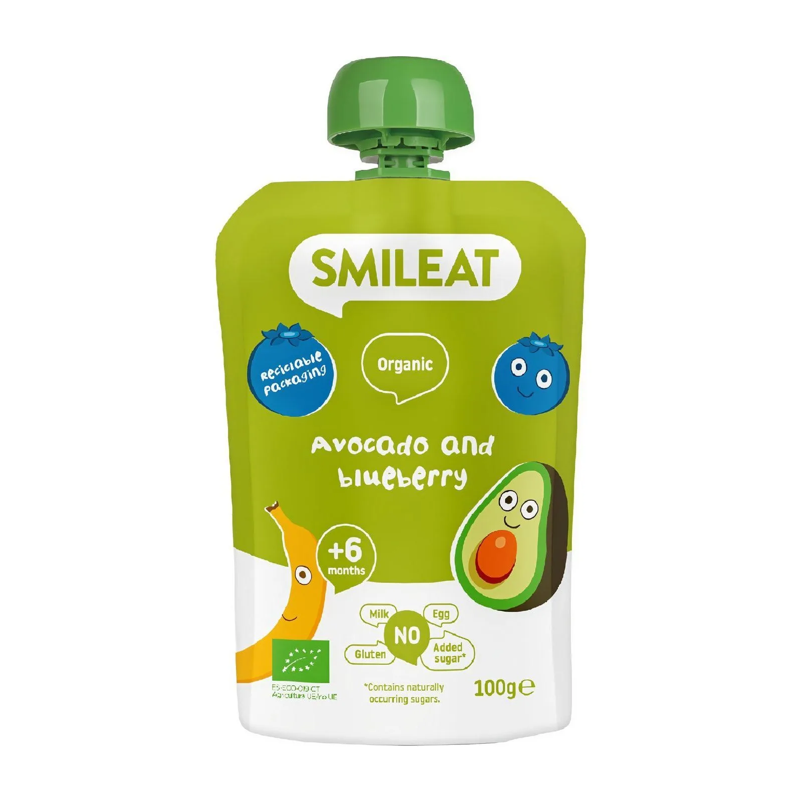 Smileat Био смути авокадо и боровинки 100 гр.