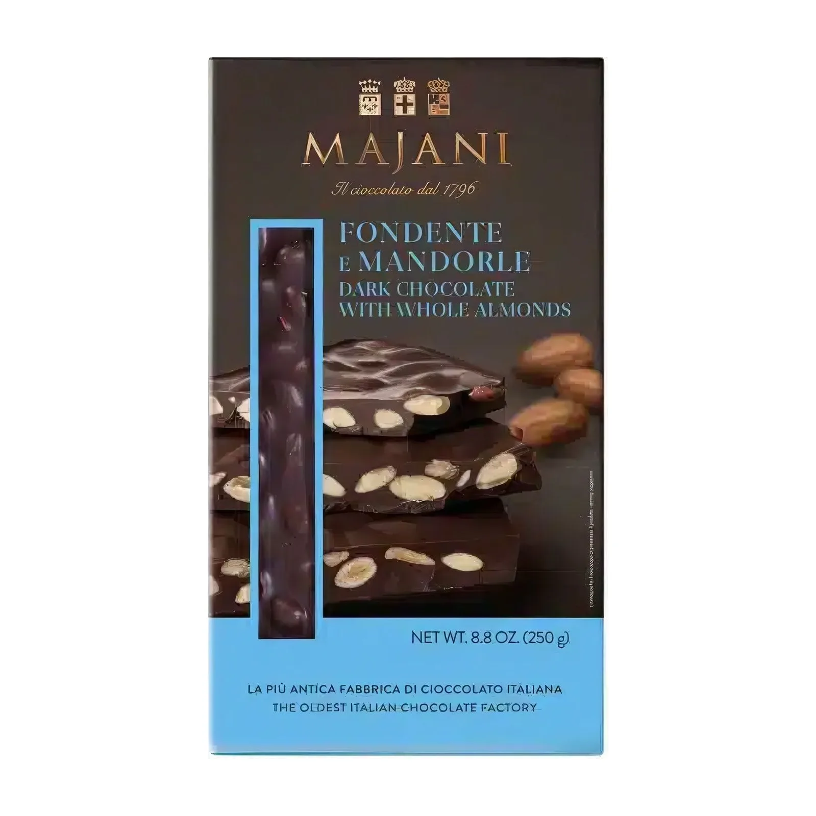 MAJANI Черен шоколад с цели бадеми, 250 гр.