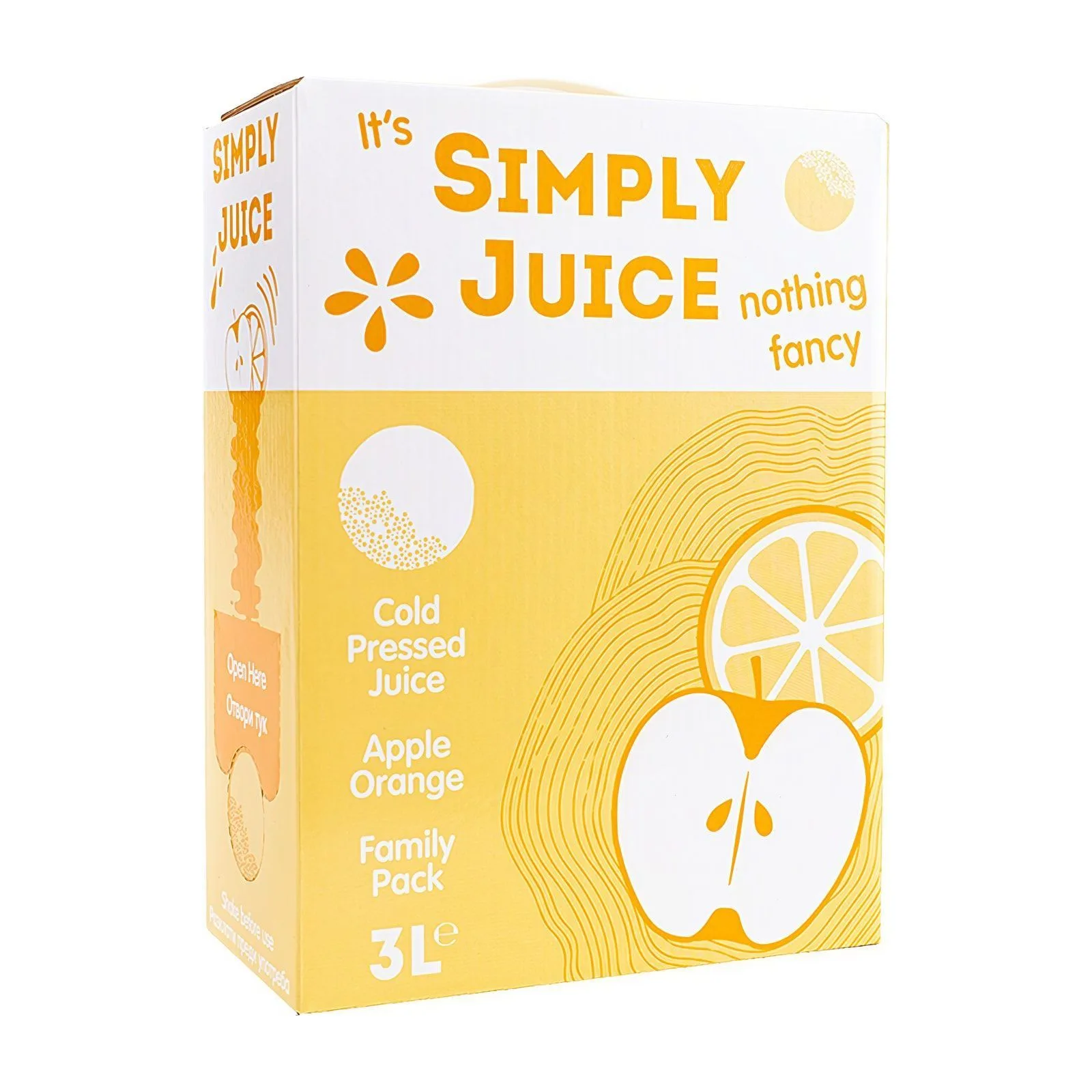 Студено пресован сок ябълка и портокал, SIMPLY JUICE, 3 л.