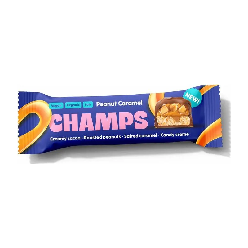 Champs Био шоколадово барче с печени фъстъци и солен карамел 45 гр.