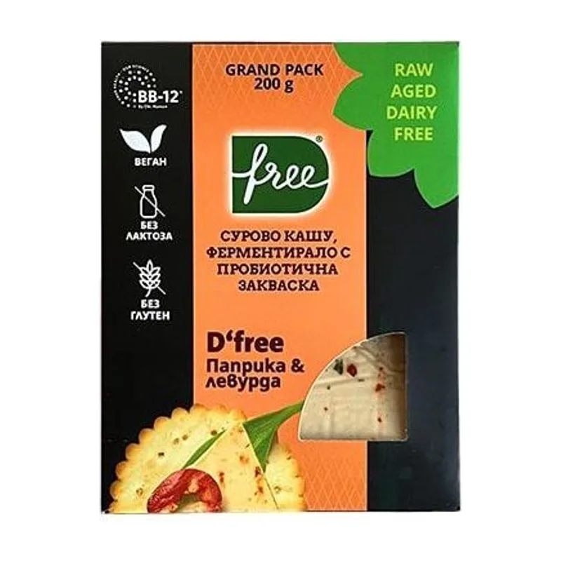 Паприка и левурда, ферментирал специалитет от сурово кашу, D'FREE, 200 г, GRAND PACK