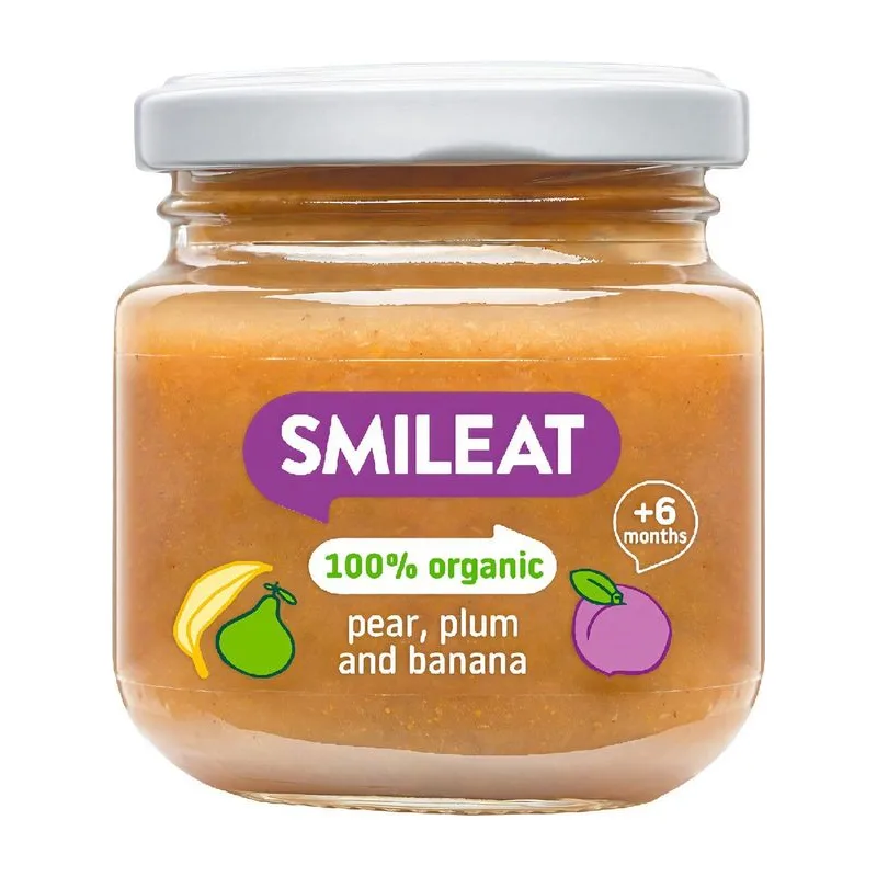 Smileat Био пюре круша, сливи и банан 130 гр.