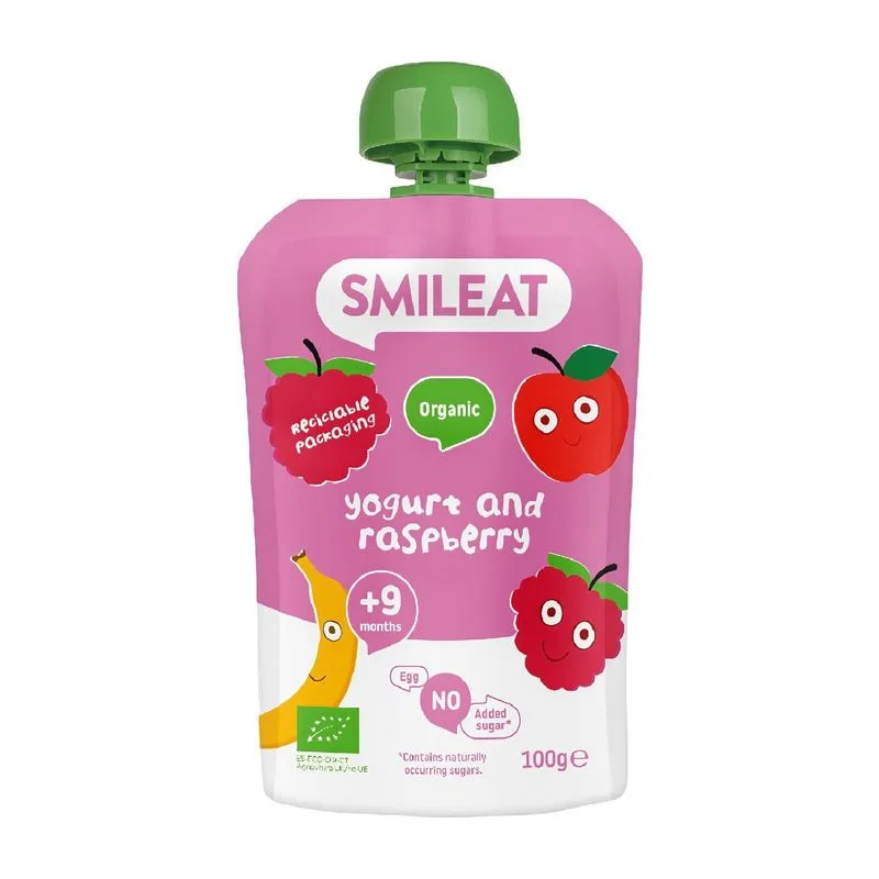 Smileat Био смути йогурт и малини 100 гр.