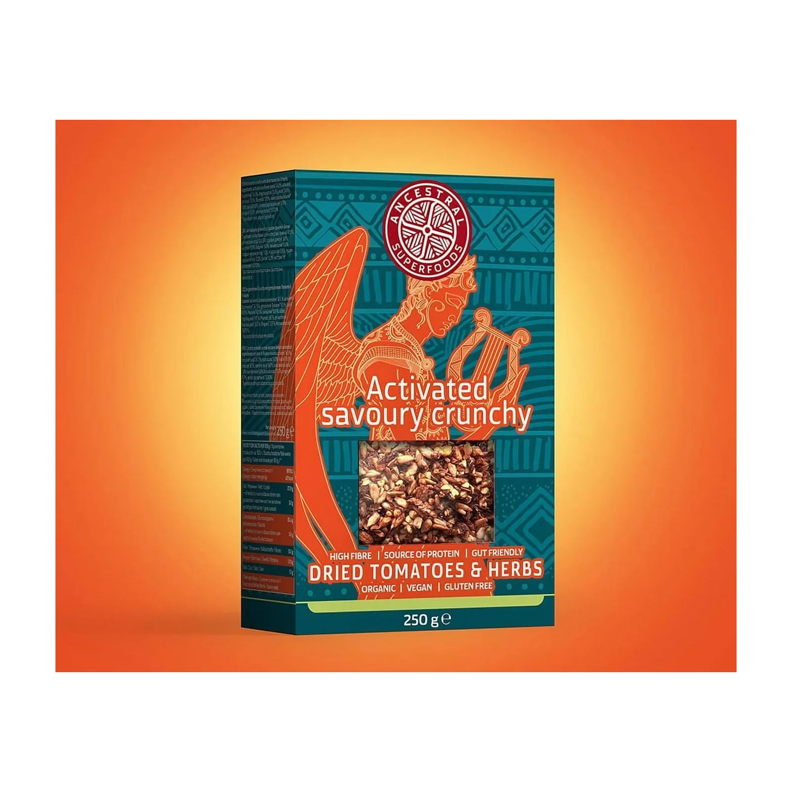 Ancestral Superfoods ORPHEUS – активирано солено крънчи със сушени домати и билки 200гр.