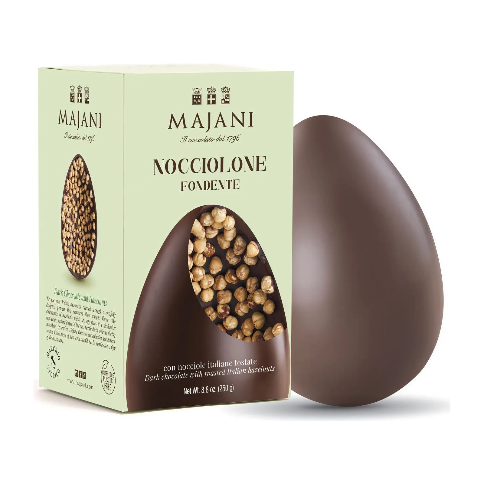 Majani Яйце от черен шоколад и печени лешници с изненада 250 гр.