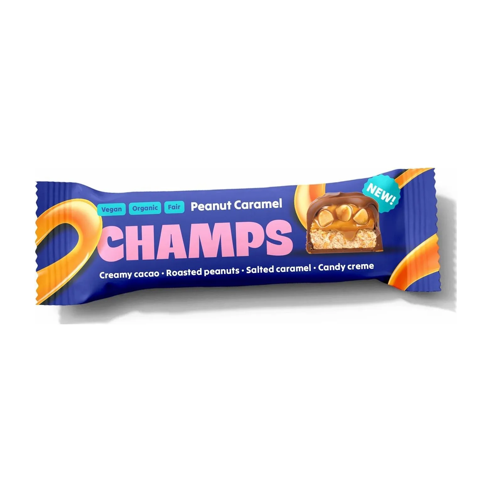 Champs Био шоколадово барче с печени фъстъци и солен карамел 45 гр.